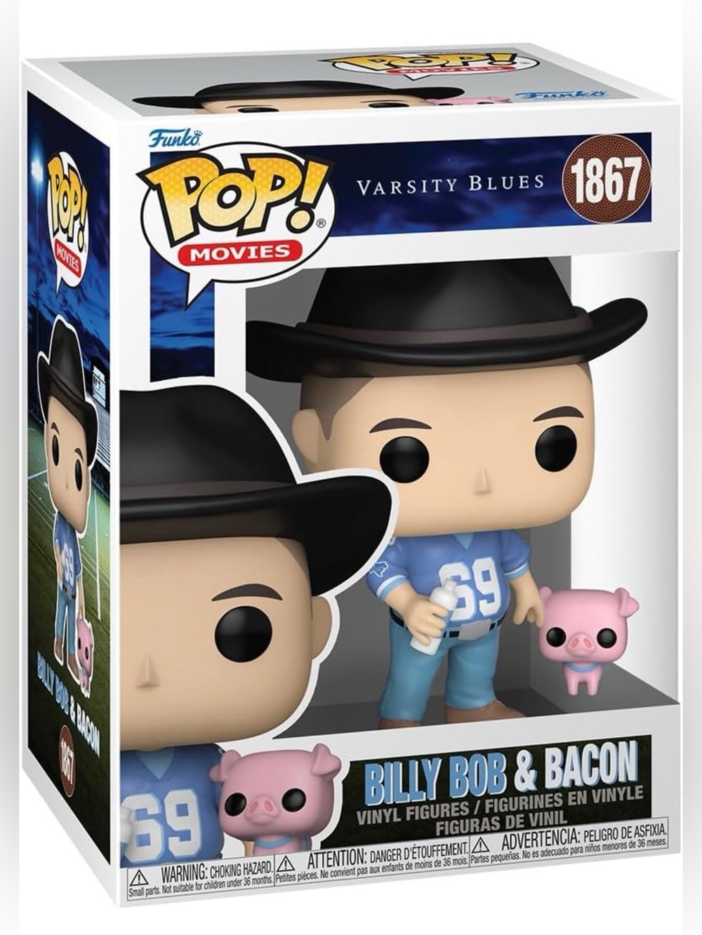 Funko Pop Movies #1867 Varsity Blues Billy Bob & Bacon Brand New
